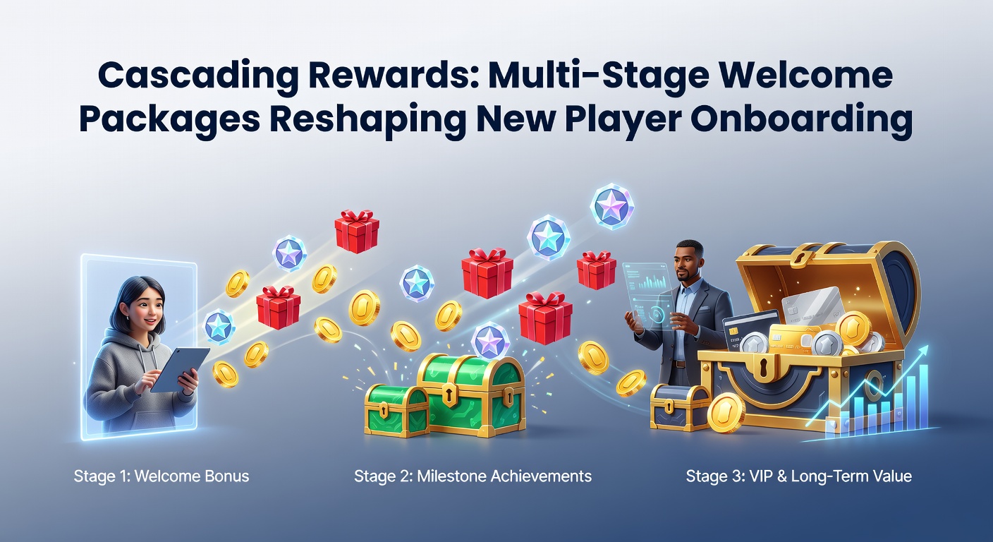Visual representation of a multi-stage welcome bonus progression chart showing unlocking rewards across deposits