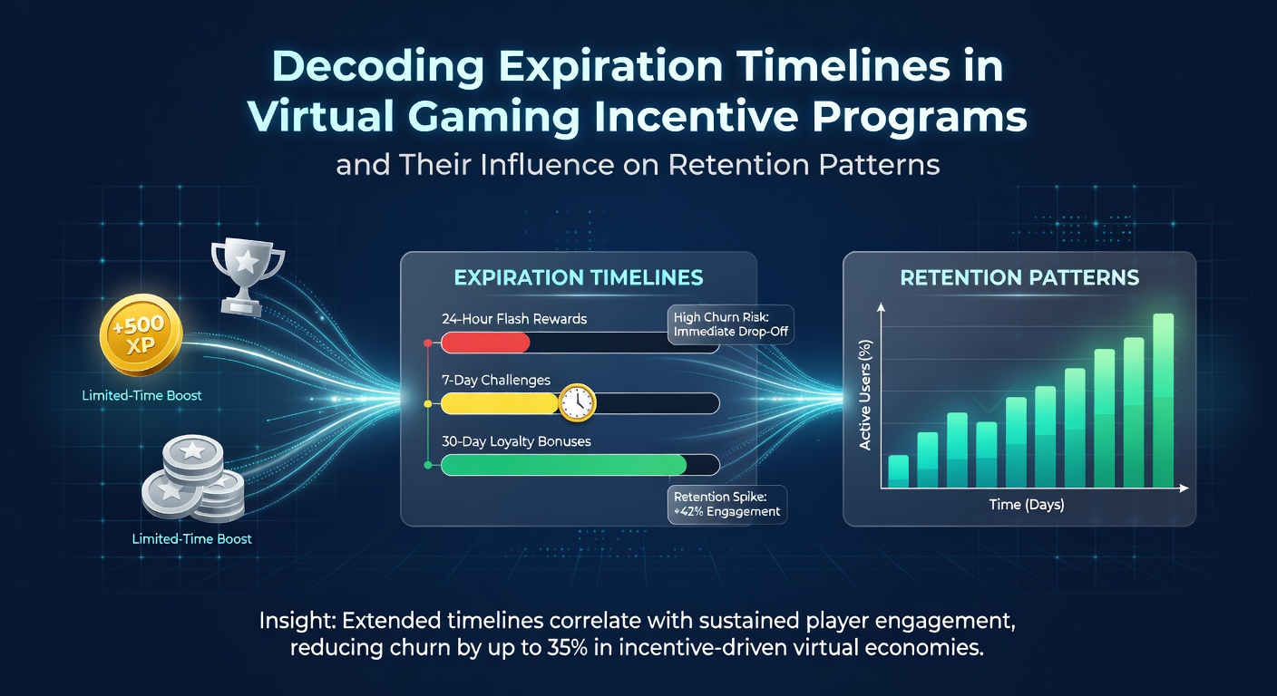 Visual breakdown of expiration timelines for virtual gaming incentives and player retention data