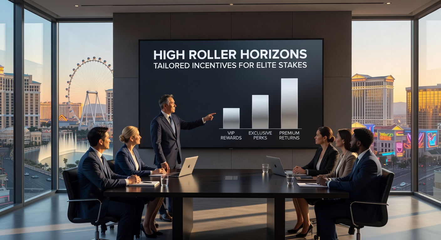 Visualization of high roller VIP tiers, incentives dashboard, and luxury reward examples in an online casino interface