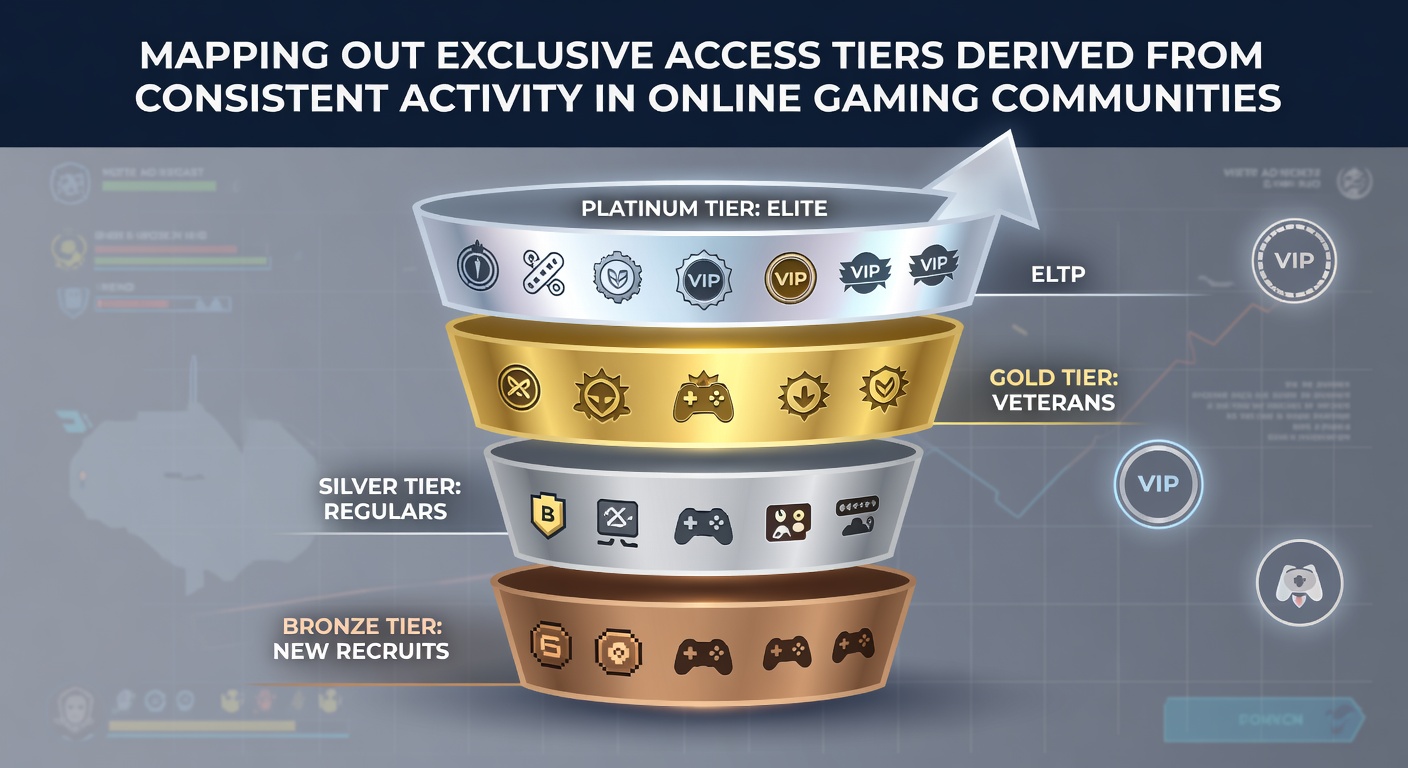 Screenshot of a tier dashboard highlighting exclusive community features unlocked through consistent gaming activity