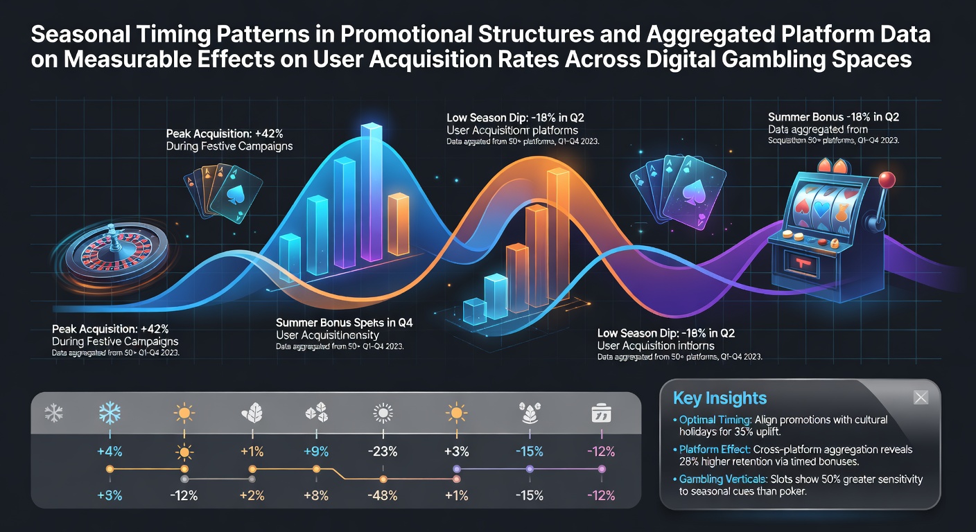 Graph showing seasonal fluctuations in digital gambling user acquisition rates tied to promotional timing