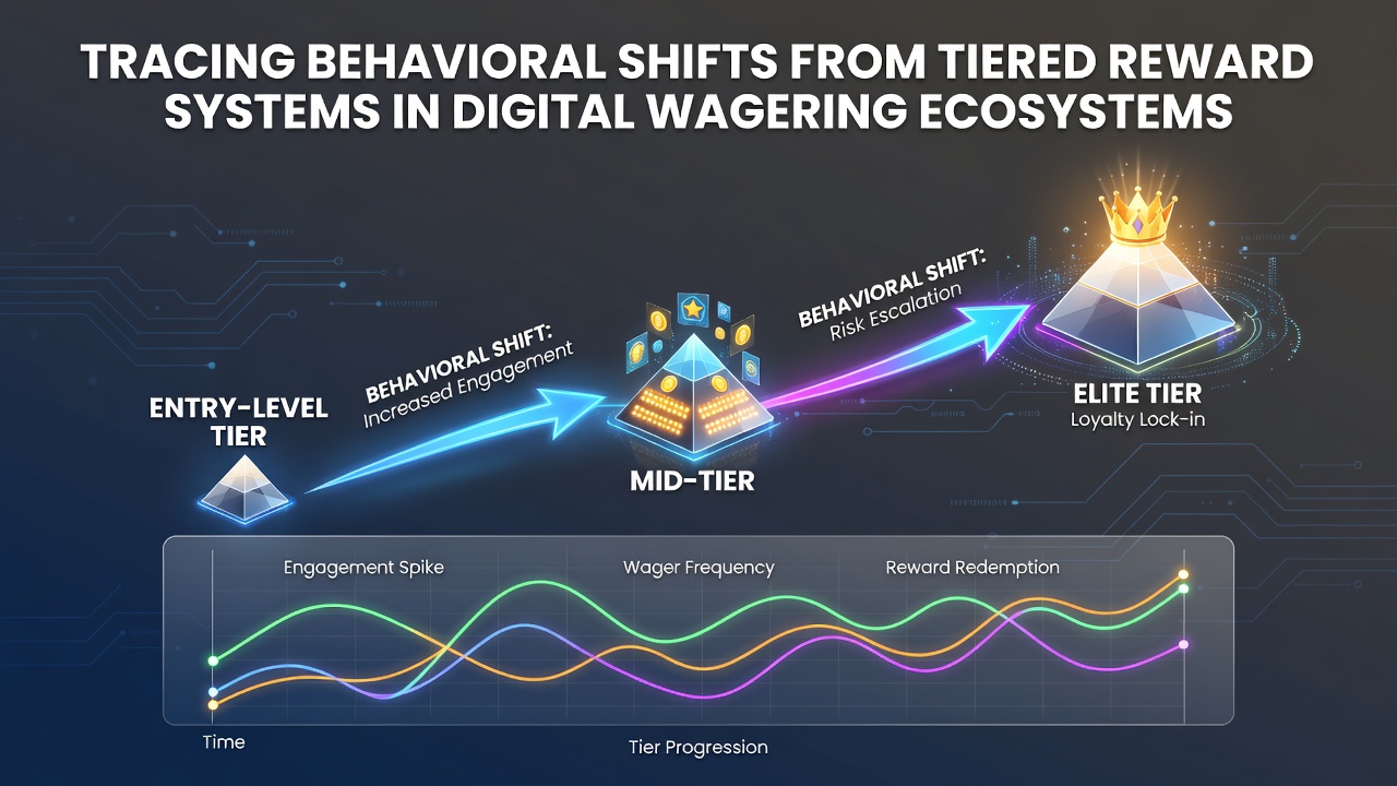 Players interacting with tiered loyalty dashboards on mobile devices showing progression levels and reward unlocks