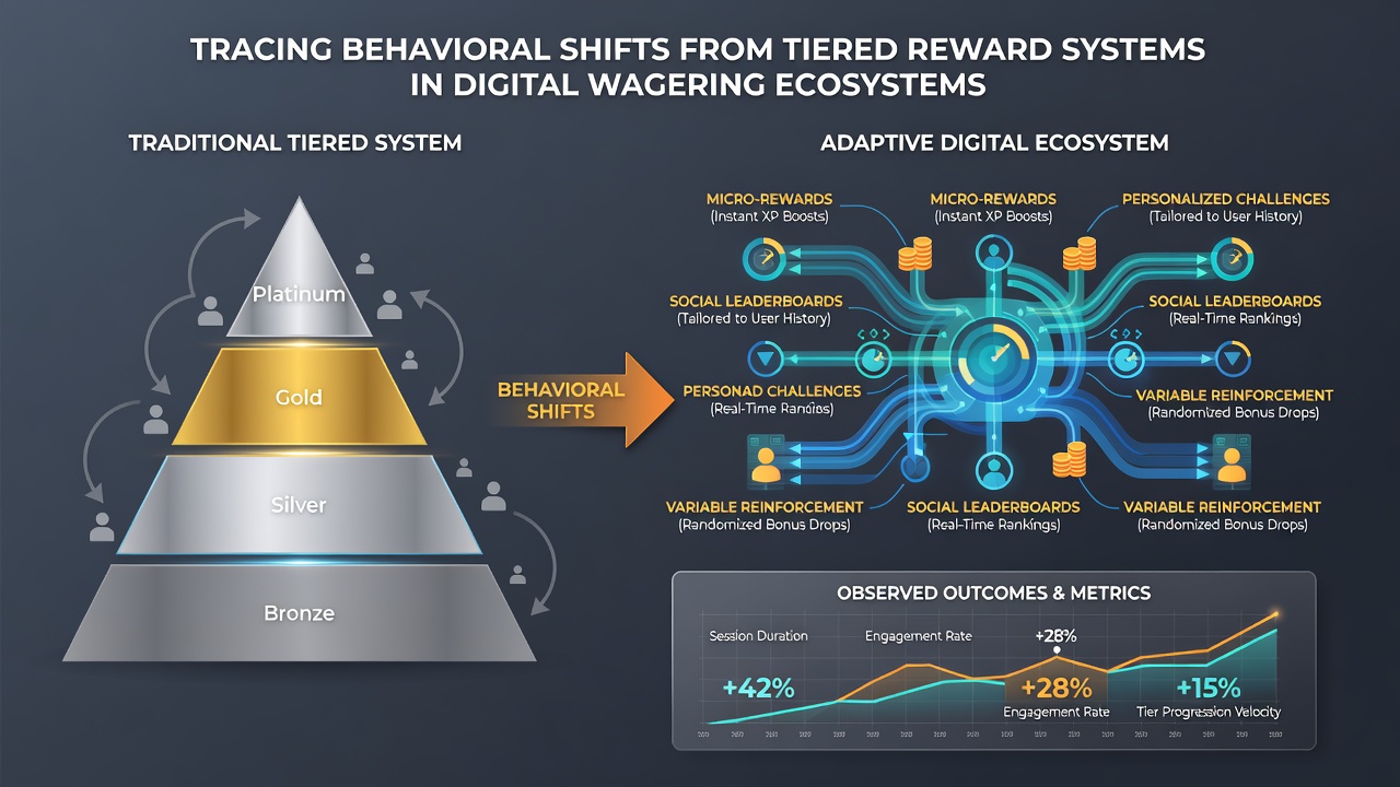 Analytics dashboard displaying tier progression charts, user retention curves, and deposit volume trends over quarterly periods